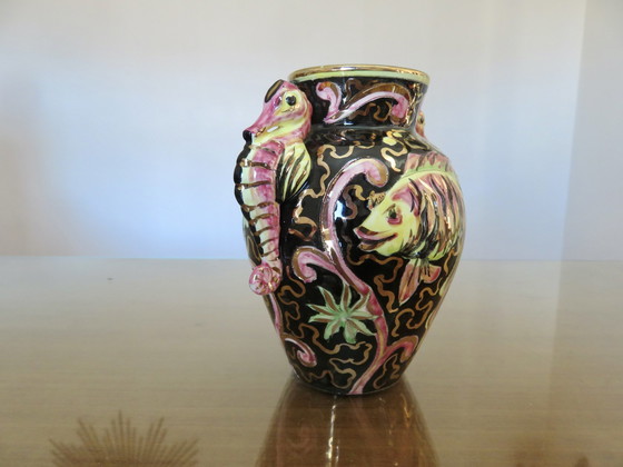 Image 1 of Vase "Seepferdchen" Aus Keramik Cerart Monaco Jahre 50 60