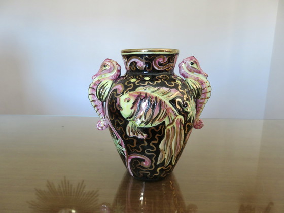 Image 1 of Vase "Seepferdchen" Aus Keramik Cerart Monaco Jahre 50 60