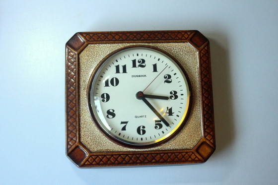 Image 1 of Keramik Küchenuhr - Wanduhr - Dugena - Mit Quartz-Uhrwerk - Vintage