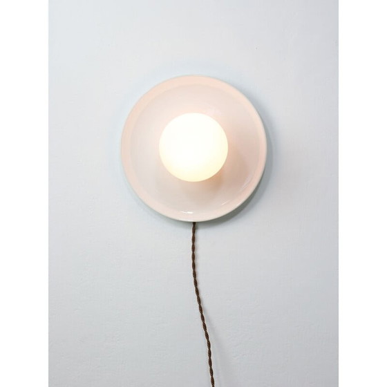 Image 1 of Weiße Keramik-Wandlampe im Vintage-Stil