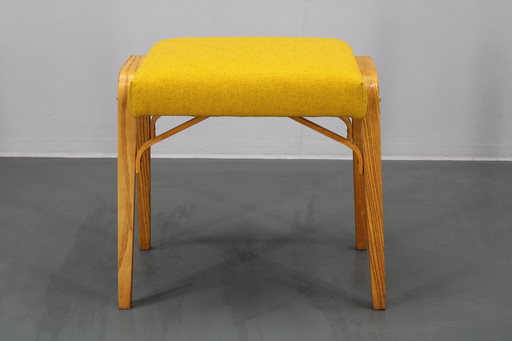 1960er Holzhocker, restauriert, Tschechoslowakei