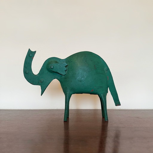 Metallskulptur Elefant 50er Jahre