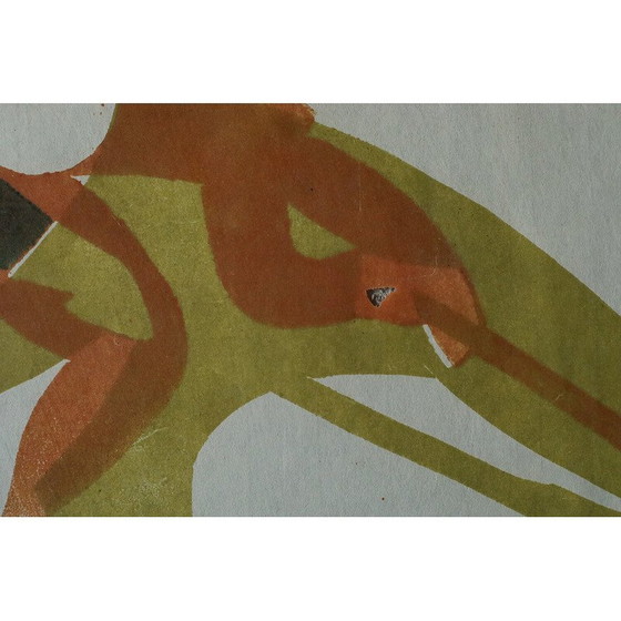 Image 1 of Farbiges Gemälde von Viking Forsberg, 1958