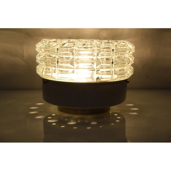 Image 1 of Mid-Century Deckenleuchte aus Glas und Metall, Tschechoslowakei 1970er Jahre
