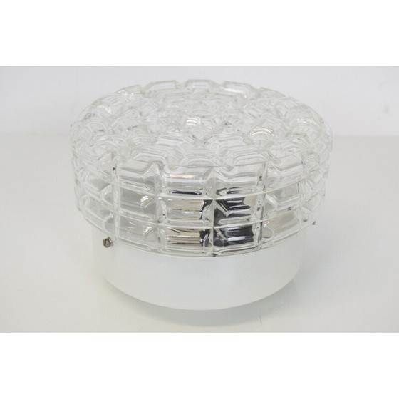 Image 1 of Mid-Century Deckenleuchte aus Glas und Metall, Tschechoslowakei 1970er Jahre