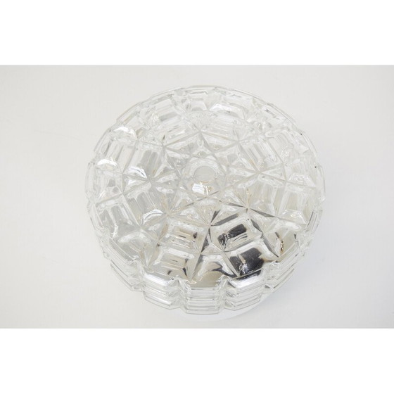 Image 1 of Mid-Century Deckenleuchte aus Glas und Metall, Tschechoslowakei 1970er Jahre