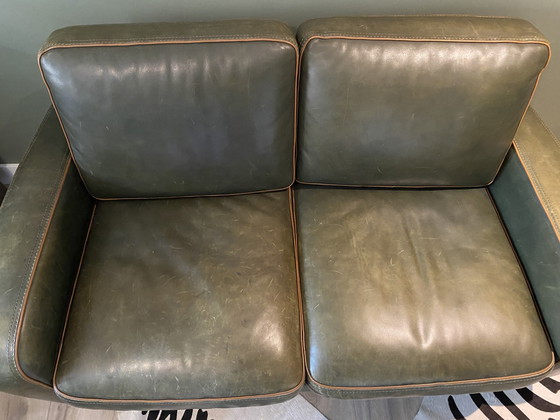 Image 1 of Zeitloses Baxter Art Deco 2-Sitzer Sofa in luxuriösem Bulls Leder