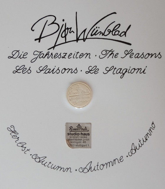 Image 1 of Rosenthal Studio Line 4 Wandteller Bjørn Wiinblad "Die Jahreszeiten"Uk3Aeb