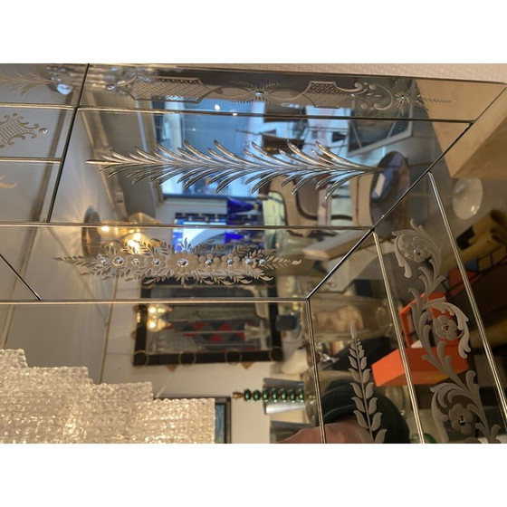 Image 1 of Gravierter Spiegel aus Murano, 1970