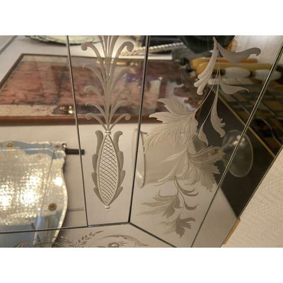 Image 1 of Gravierter Spiegel aus Murano, 1970