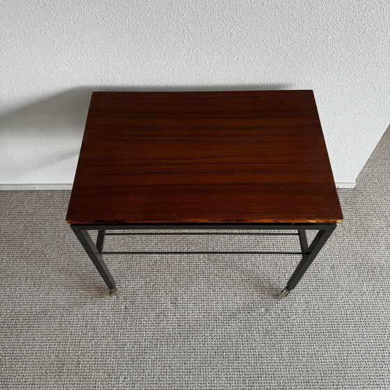 Image 1 of Sixties Rolltisch/Beistelltisch Teakholzfurnier