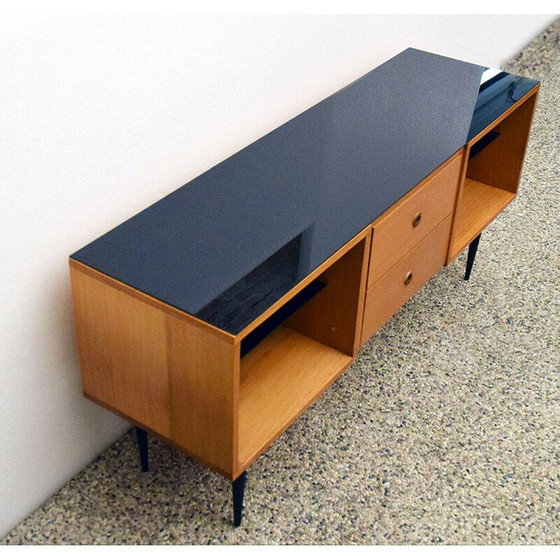 Image 1 of Italienisches Sideboard aus Eschenholz und Glas, 1950er Jahre