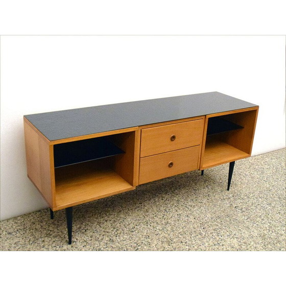 Image 1 of Italienisches Sideboard aus Eschenholz und Glas, 1950er Jahre