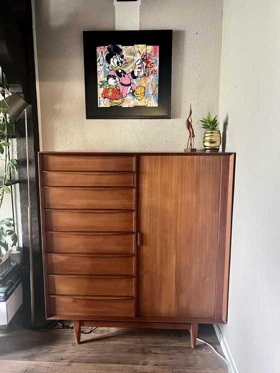 Image 1 of Svend Åge Madsen Für Falster. 1960er Jahre Scandinavian Modern Design - Herrentruhe/ Highboard.
