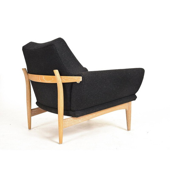 Image 1 of Vintage Schwedische Eiche geschwungene Sofa und Stuhl Johannes Andersen Trensums 1960s