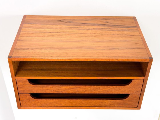 Image 1 of Teak Wall Hanging Bedside Table, 1960S