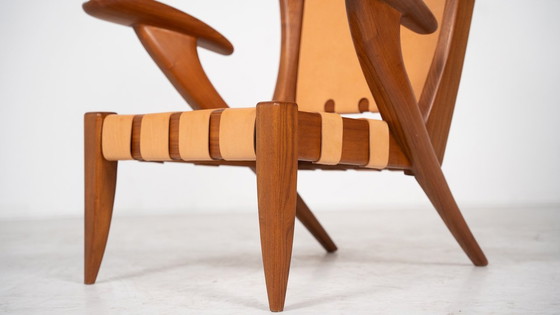 Image 1 of Mid-Century Paar Hochlehnsessel von Guglielmo Pecorini, Italien, 1930er Jahre - Neues Leder