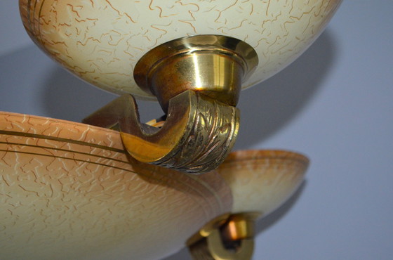 Image 1 of Kolossale Art-Deco / Art-Nouveau Schuppenlampe 1930er Jahre