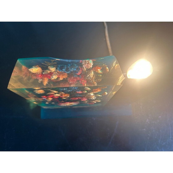 Image 1 of Vintage-Lampe aus Harz und Blumen, 1970