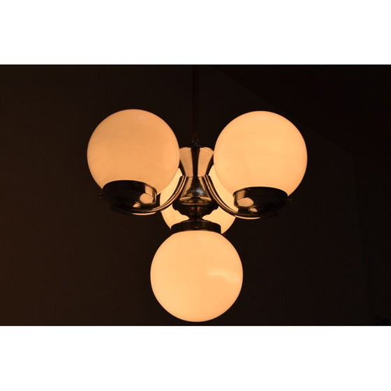 Image 1 of Vintage Art Deco Chromglas-Kronleuchter, Tschechoslowakei 1930