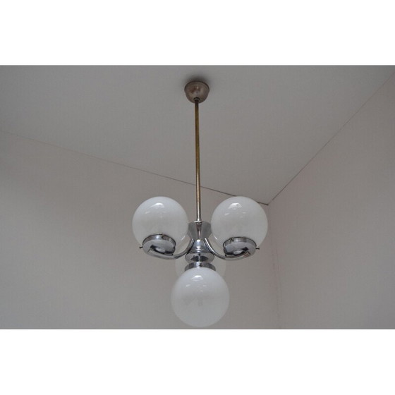 Image 1 of Vintage Art Deco Chromglas-Kronleuchter, Tschechoslowakei 1930