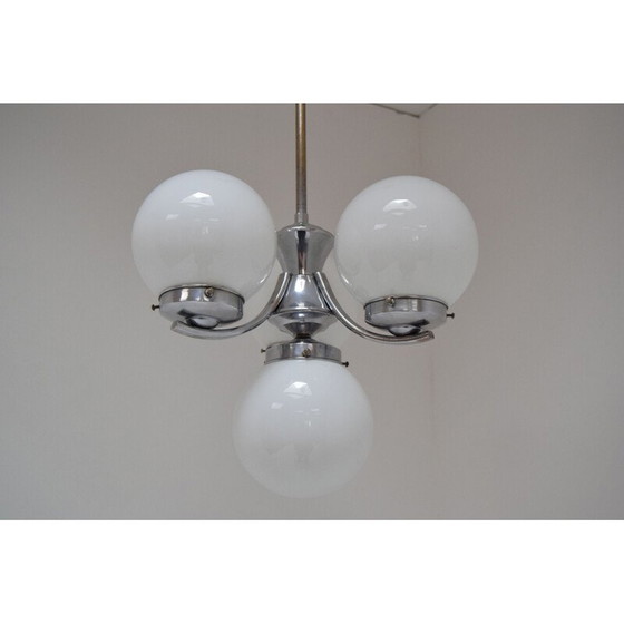 Image 1 of Vintage Art Deco Chromglas-Kronleuchter, Tschechoslowakei 1930