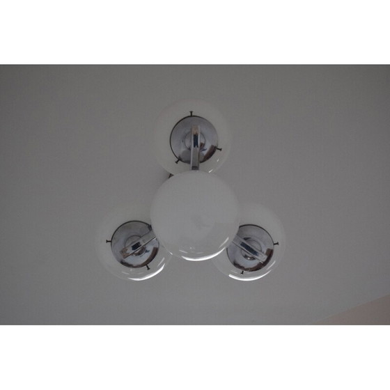 Image 1 of Vintage Art Deco Chromglas-Kronleuchter, Tschechoslowakei 1930