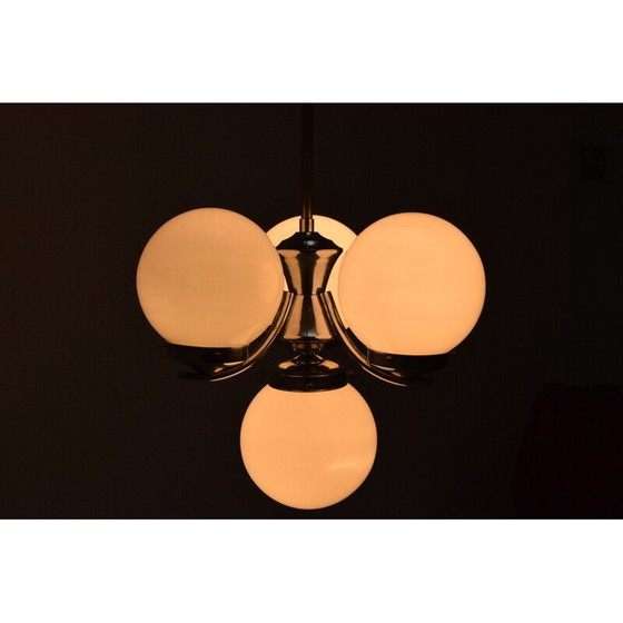 Image 1 of Vintage Art Deco Chromglas-Kronleuchter, Tschechoslowakei 1930