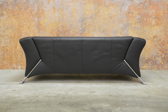 Image 1 of Blauschwarzes Ledersofa Rolf Benz 322 Design