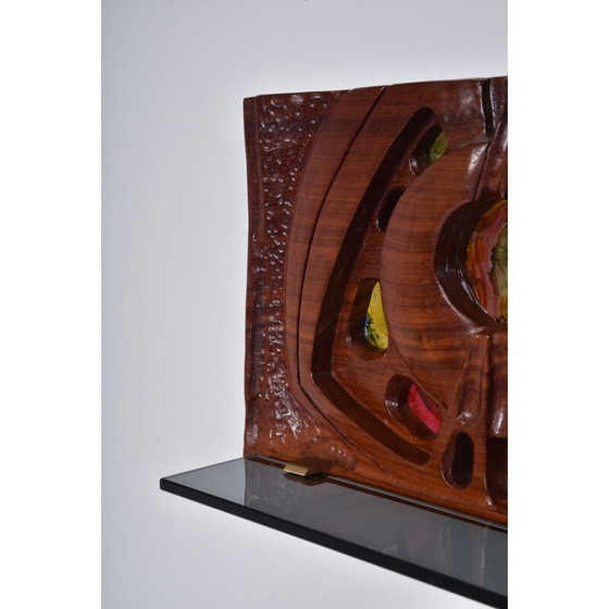 Image 1 of Altmodisches Wandstück aus Holz, Italien 1950