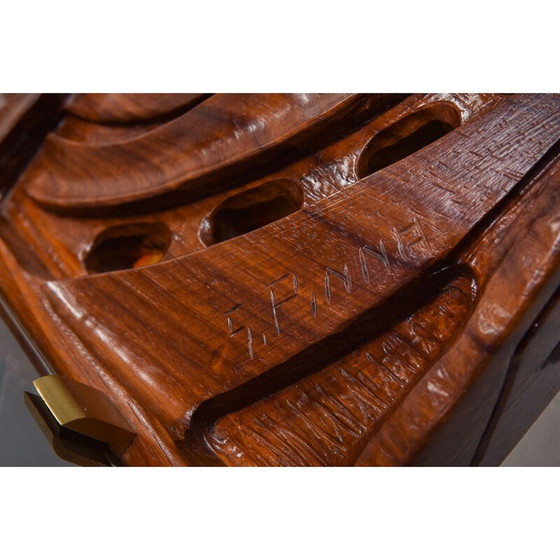 Image 1 of Altmodisches Wandstück aus Holz, Italien 1950