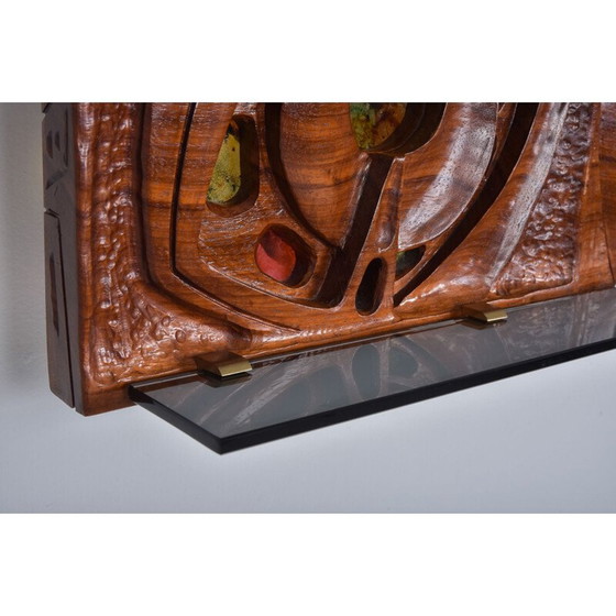 Image 1 of Altmodisches Wandstück aus Holz, Italien 1950