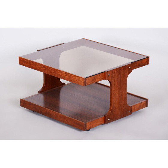 Image 1 of Couchtisch aus Nussbaumholz und Glas, 1960