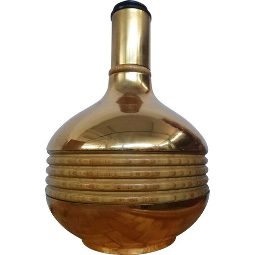 Vintage Tischlampe aus Messing und Bambus, 1970