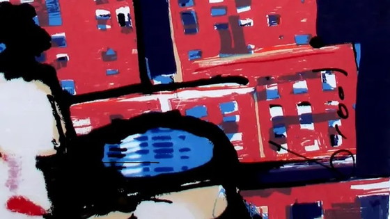 Image 1 of Herman Brood - gerahmter Siebdruck: City love (hübscher Rahmen!)