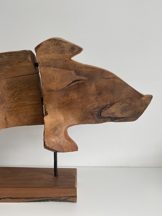 Image 1 of Holzskulptur eines Schweins