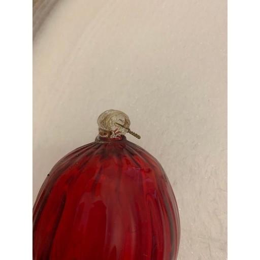 1970S Vintage Rote Weihnachtskugel aus Muranoglas, Italien