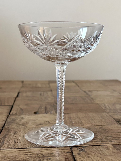 Champagnerschalen aus Kristall Val Saint Lambert