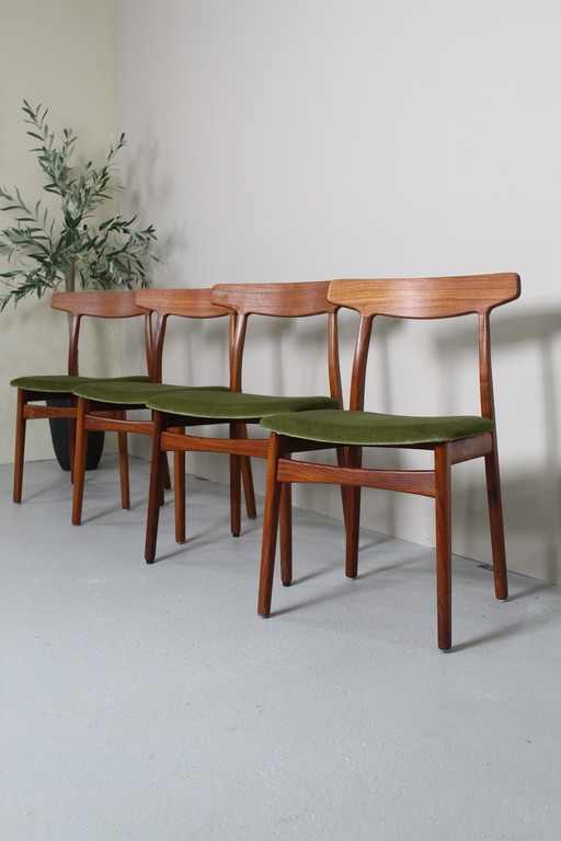 4X Vintage Dänische Design Esszimmerstühle - Henning Kjærnulf, 1960er Jahre