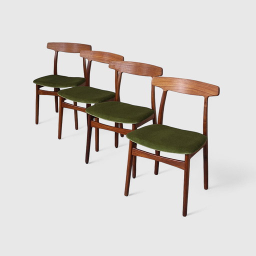 4X Vintage Dänische Design Esszimmerstühle - Henning Kjærnulf, 1960er Jahre