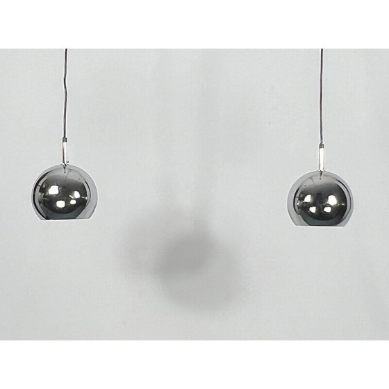 Image 1 of Paar verchromte kugelförmige Aufhängungen von Targetti, 1970
