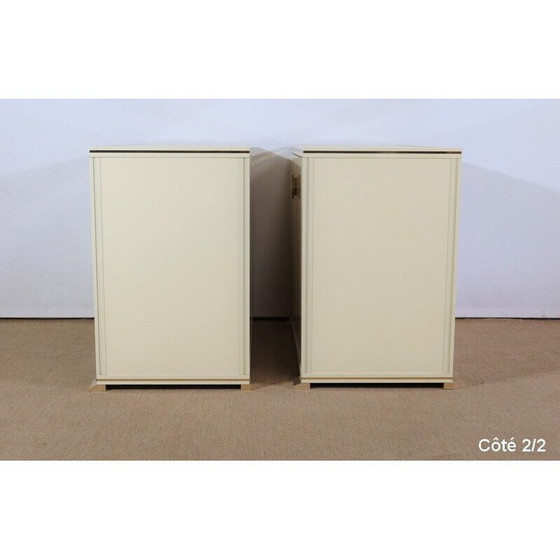 Image 1 of Ein Paar Vintage-Lowboards aus Lucit und Messing von Pierre Vandel, 1970er Jahre