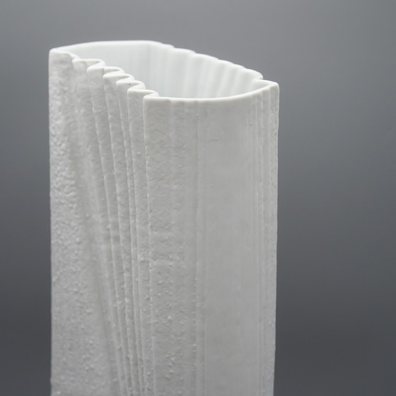 Image 1 of XXL 42 CM Bodenvase Martin Freyer Rosenthal Studio-Line Biskuit Porzellan Plissé