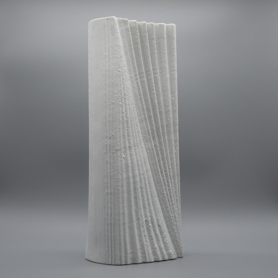 Image 1 of XXL 42 CM Bodenvase Martin Freyer Rosenthal Studio-Line Biskuit Porzellan Plissé