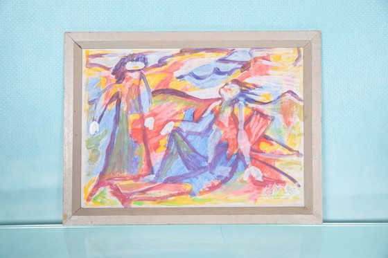 Image 1 of Dänische Kunst Fahrendorf, Malerei abstraktes Kunstwerk