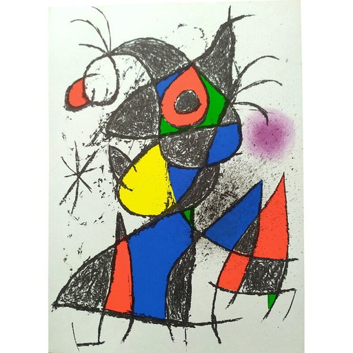 Alte Lithografien und Broschüre von Joan Mirò, 1972