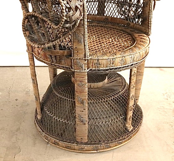 Image 1 of Pfauen-Emmanuelle-Thronsessel aus Korbgeflecht mit hoher Rückenlehne