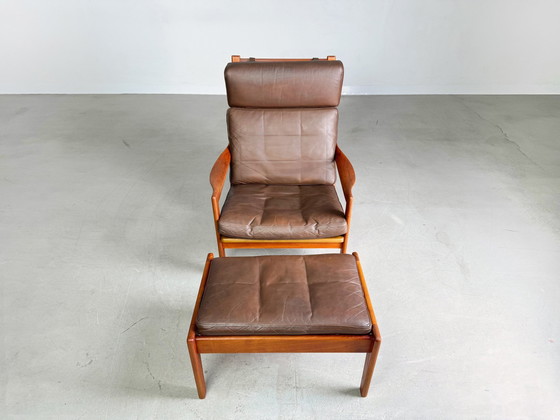 Image 1 of Midcentury Sessel Niels Eilersen Illum Wikkelsø Hochlehner Ottoman