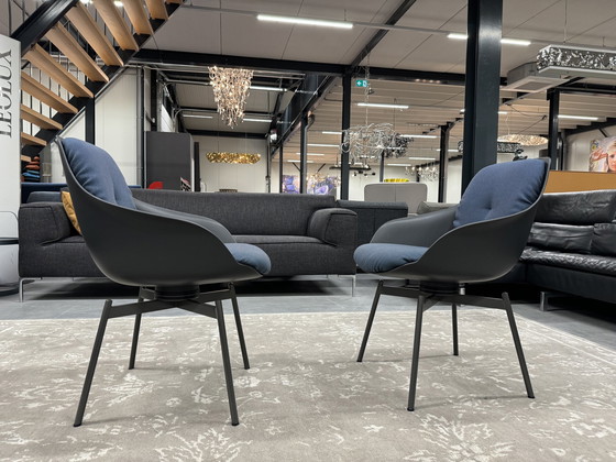 Image 1 of 2 Drehstühle Rolf Benz 600, Stoff blau 