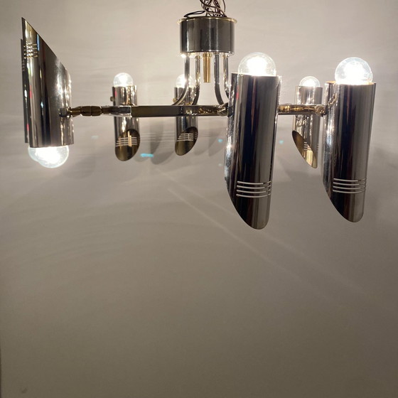 Image 1 of 1X Space Age Multi Lights Deckenleuchte im Stil von Stilnovo, Italien 1970'S